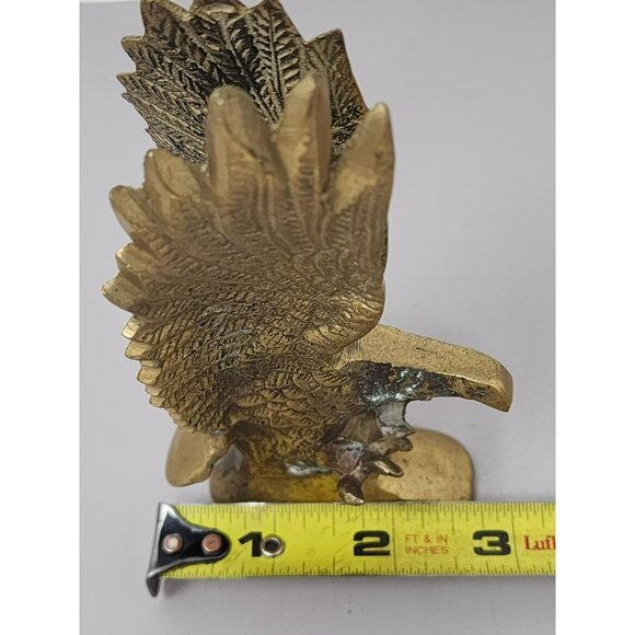 Vintage Antique Finish Brass Eagle Raptor Figurine Sculpture - Picture 8 of 10